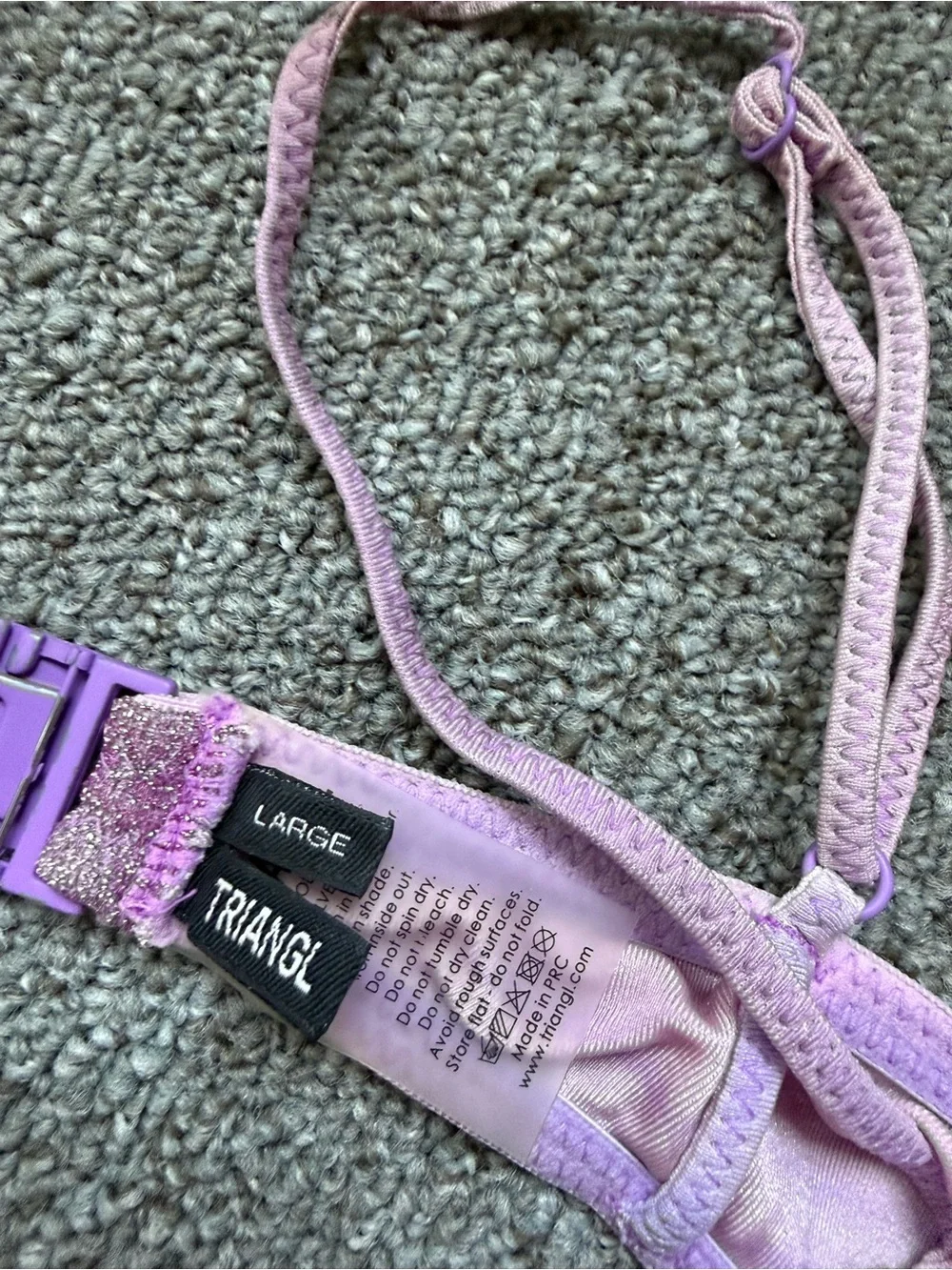 Lilac Sparkle Triangl Bikini Set